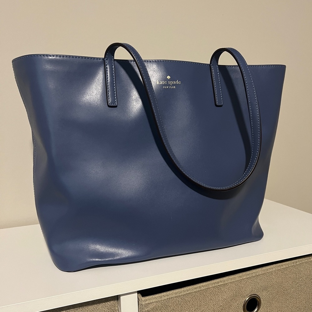 Kate Spade Elegant Blue Leather Tote